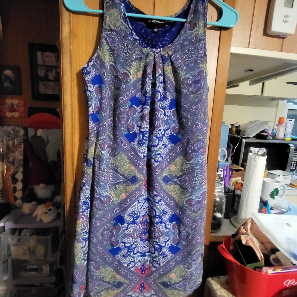 My Michelle Blue and Purple Paisley Midi Dress